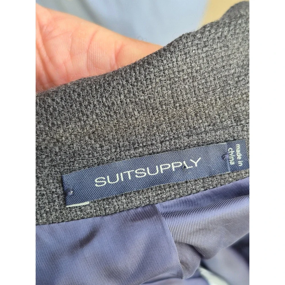 Suitsupply E. Thomas Havana Pleated HL int Wool Sport Coat Grey Slim Cut 42R 44R